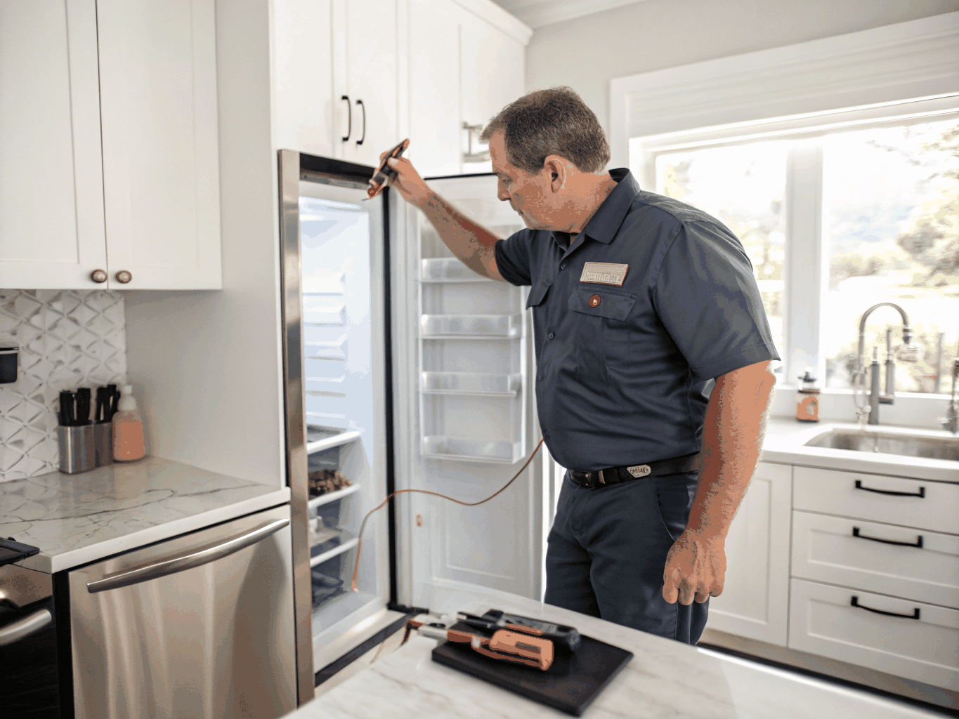 Certified local appliance repair technician servicing kitchen equipment in Conyers GA
