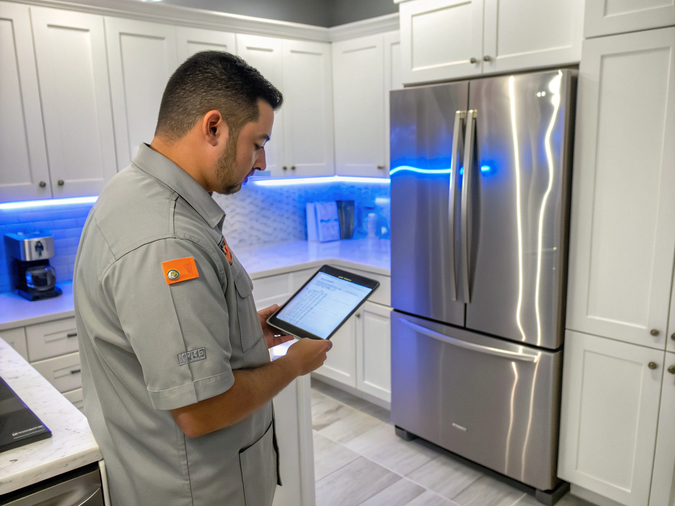 Conyers Appliance Repair Technician Inspecting Refrigerator