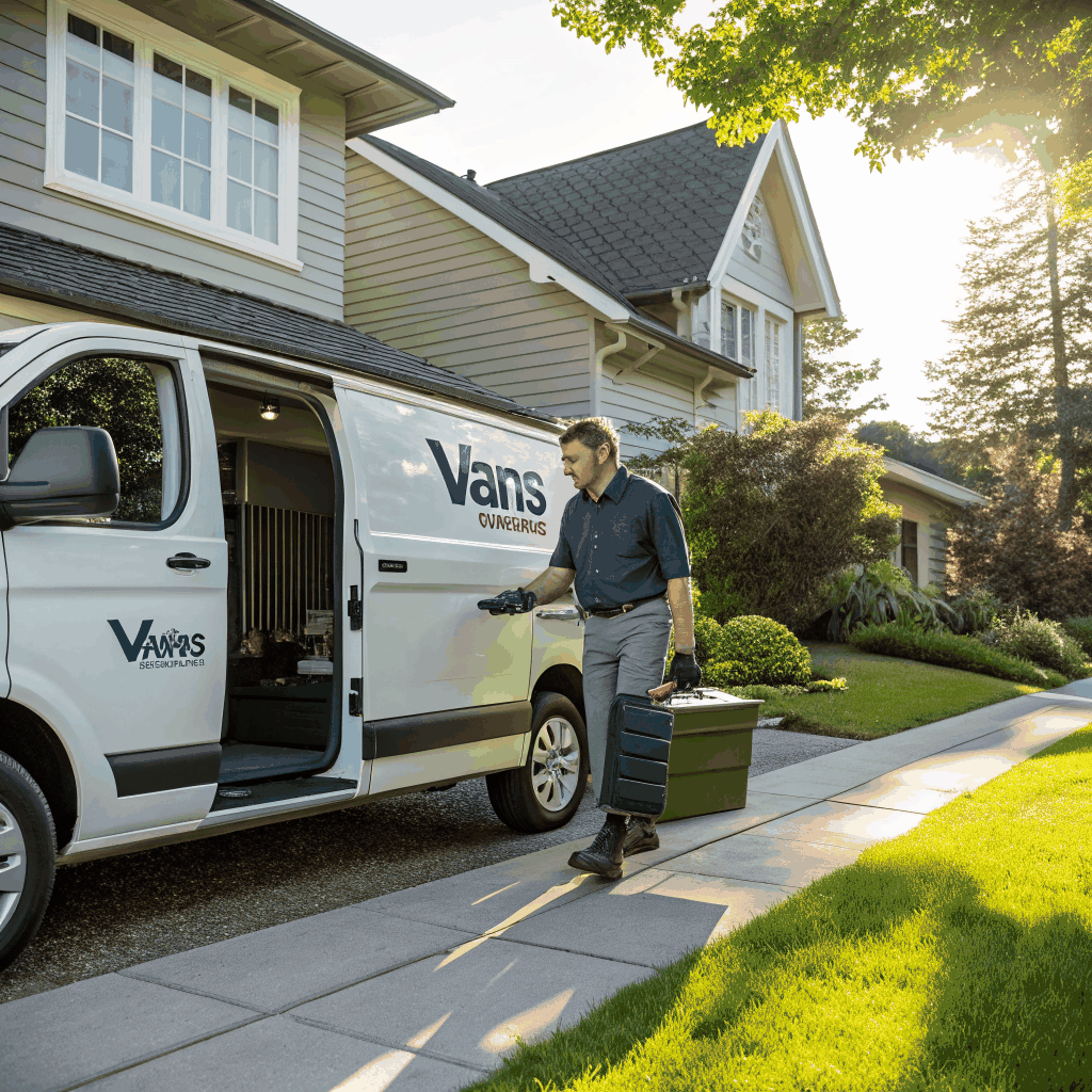 Local emergency appliance repair service dispatch vehicle